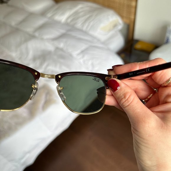 RAYBAN CLUBMASTER CLASSIC - POLISHED TORTOISE ON GOLD - NEW - Picture 4 of 7